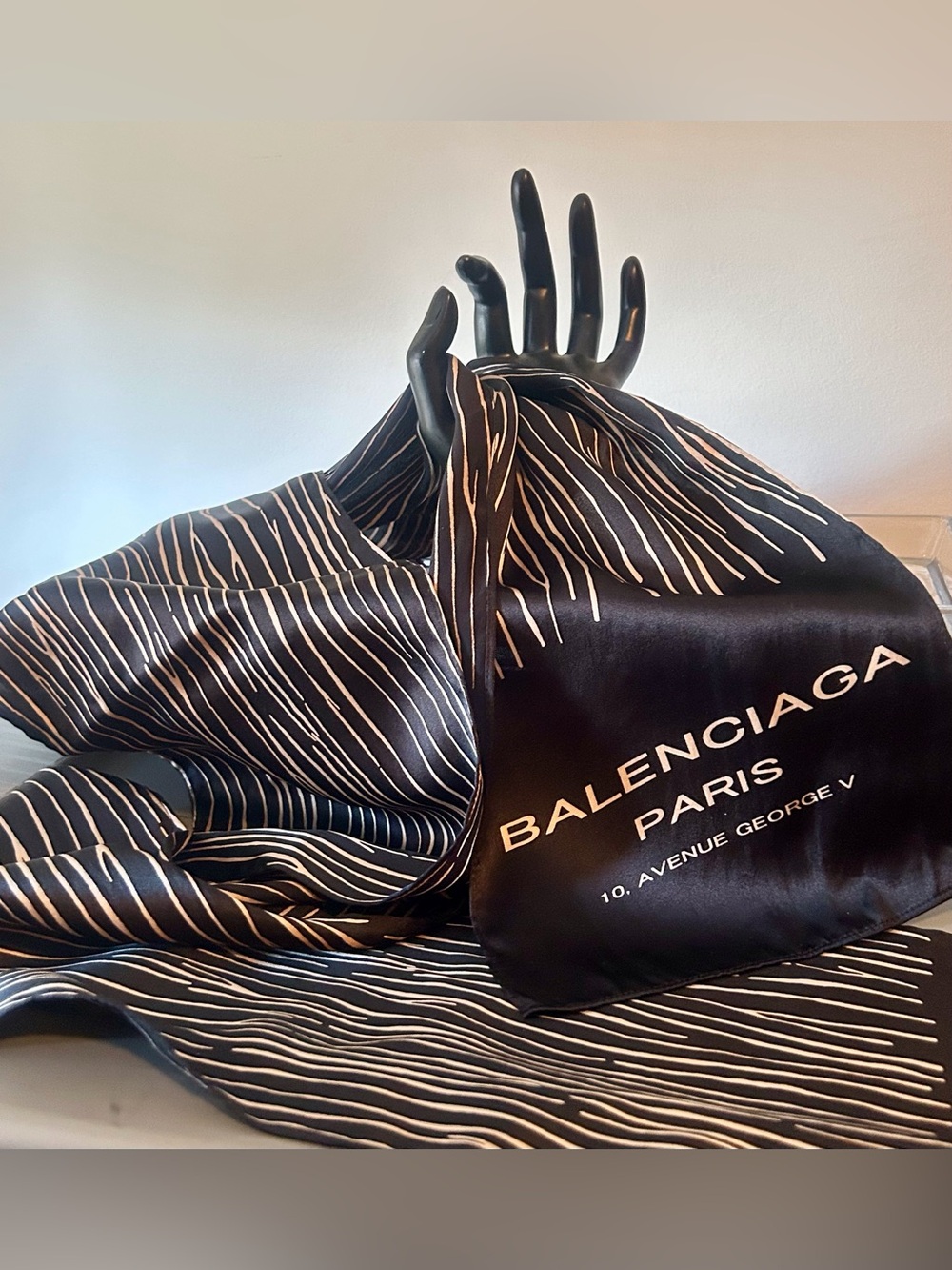 Balenciaga Paris Rare Long Silk Scarf